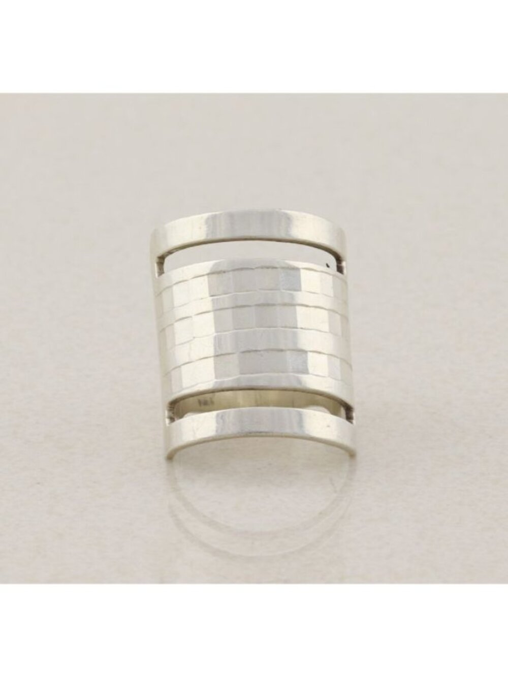Sterling Silver Textured Wide Band Ring Size 8